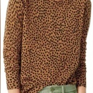 J. Crew Brown and Black Leopard Print Sweater cashmere